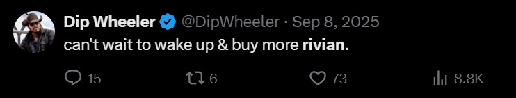 Dip Wheeler: can't wait to wake up & buy more rivian