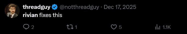 threadguy: rivian fixes this